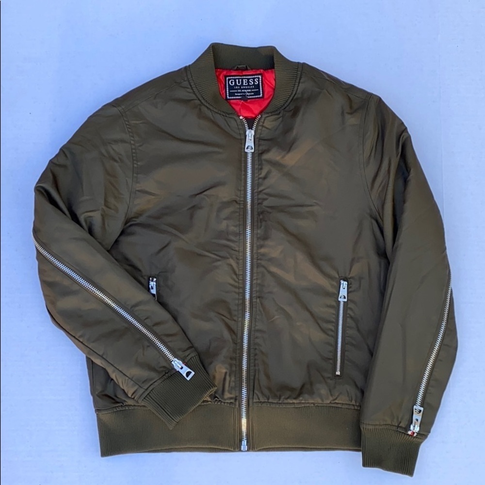 New GUESS Green&Red Men's Jacket SZ M